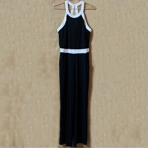 Calvin Klein Black and White Racerback Jumpsuit